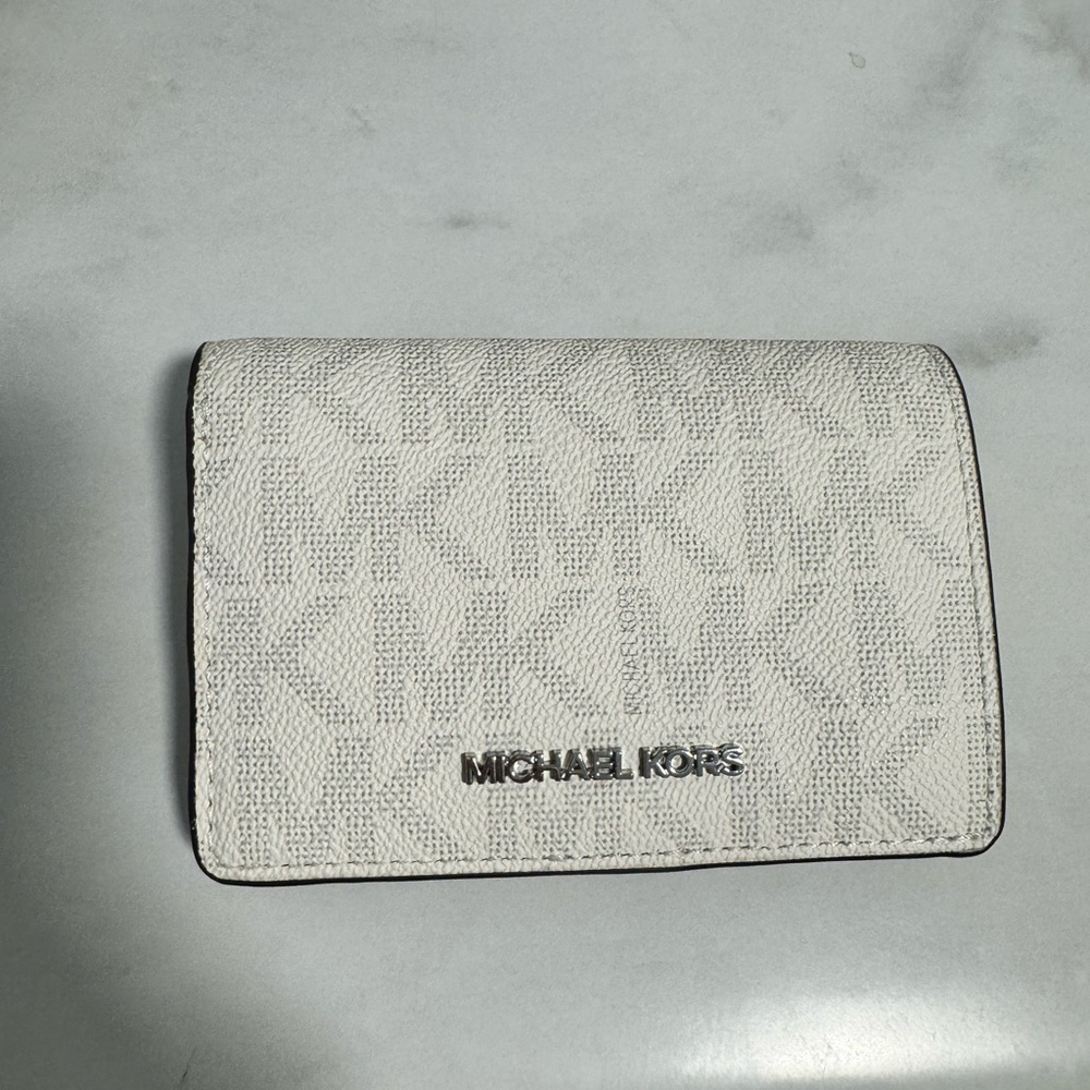 Michael Kors Ivory MK Logo Card Holder